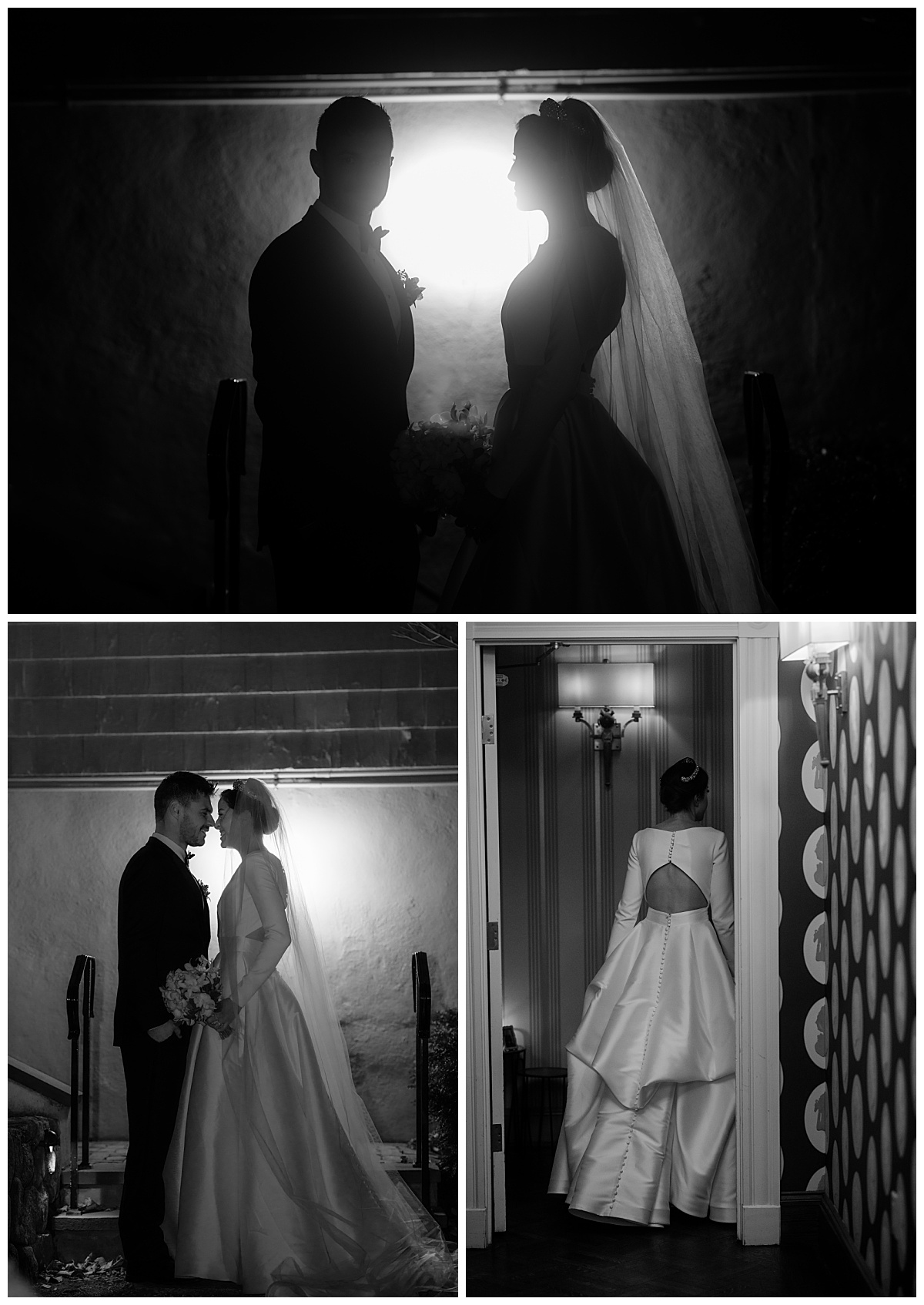 light shines from behind couple by New York elopement photographer