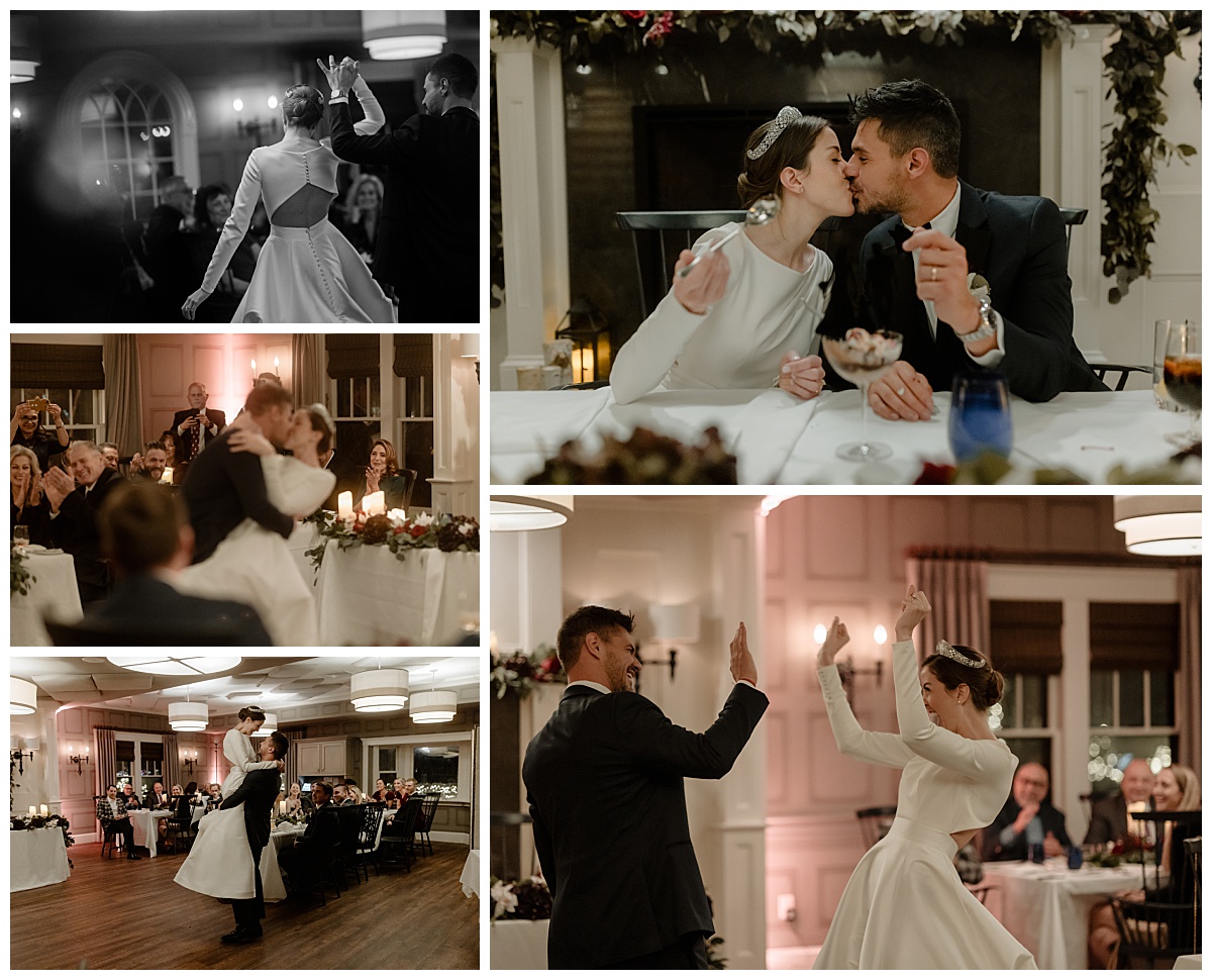 newlyweds enjoy reception with dancing by New York elopement photographer