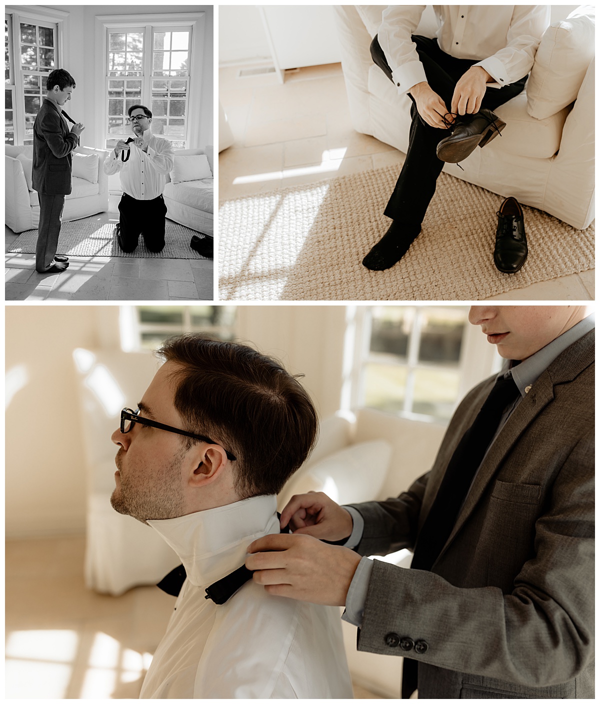 groom gets ready for ceremony by New York Wedding Photographer