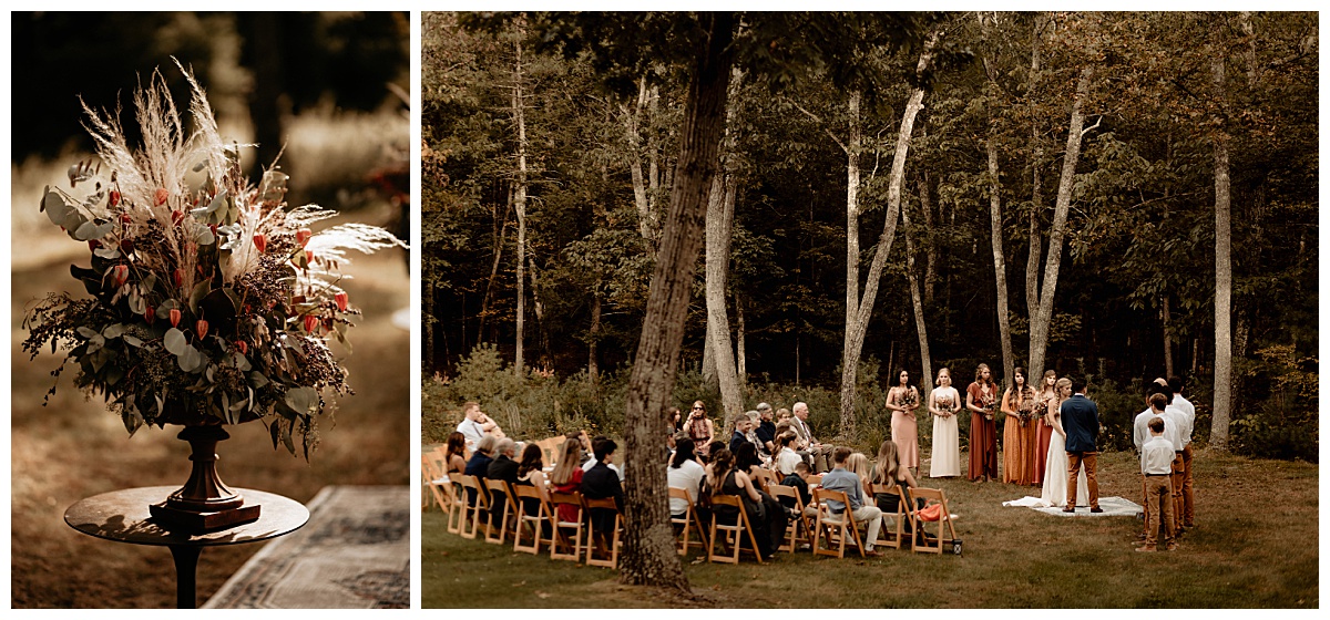 guests are seated outside by woods by Brea Warren Photo